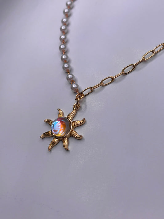 50/50 Celestial cats eye necklace